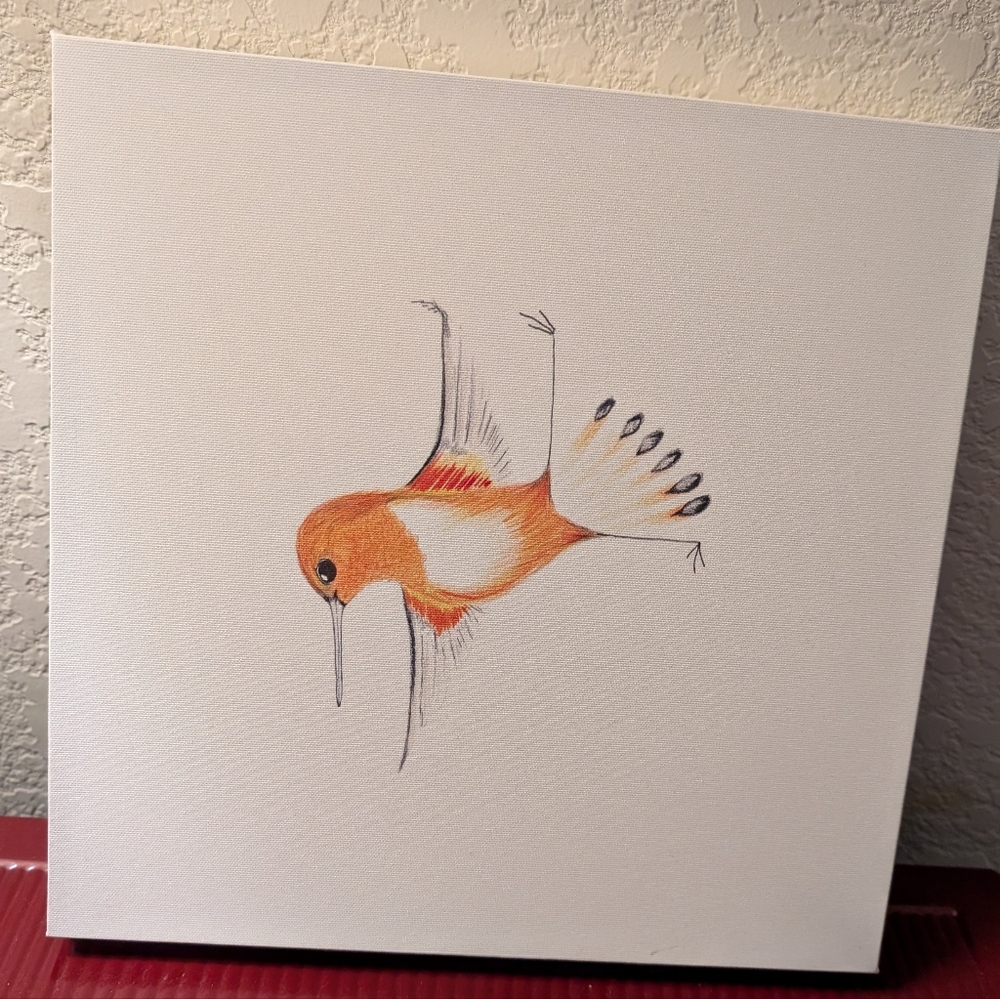Hummingbird Yoga Print On Canvas